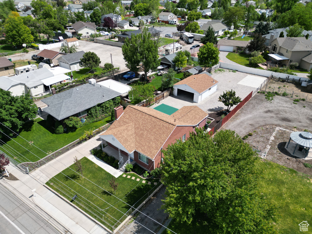 Aerial view of residential area