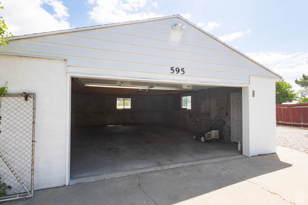 View of garage