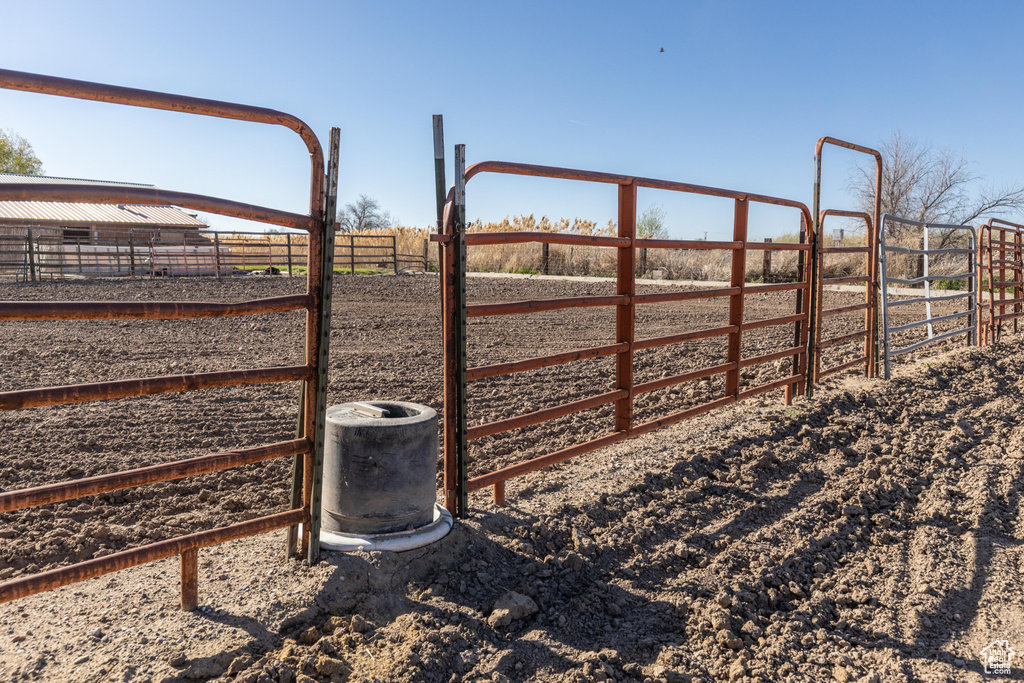 View of yard featuring a view of countryside and cooling unit