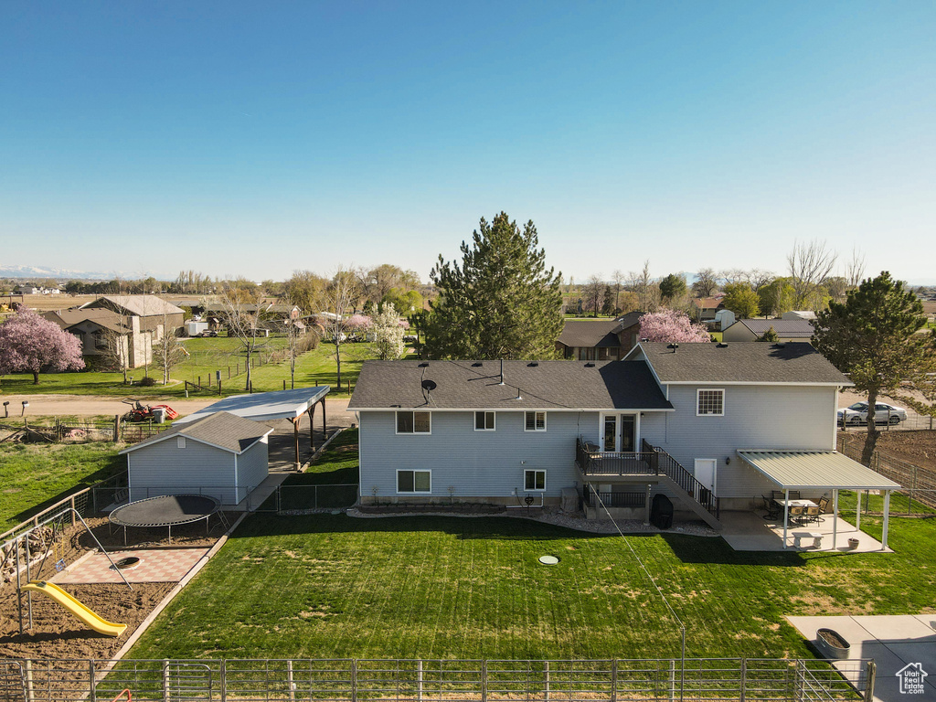 Aerial view of residential area