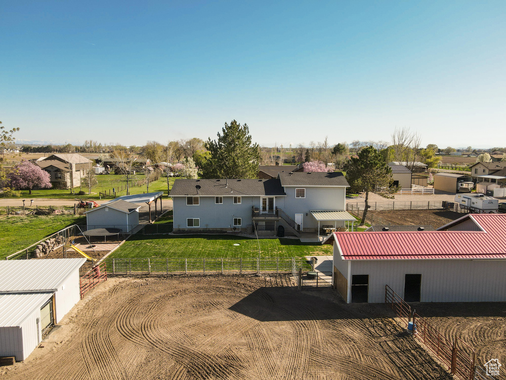 Aerial view of residential area