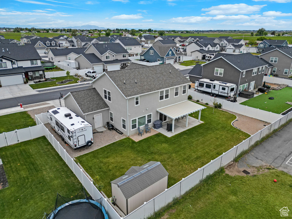 Aerial view of residential area