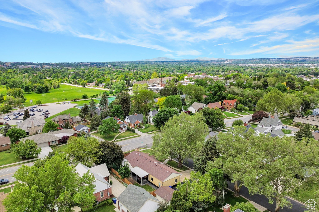 Aerial perspective of suburban area