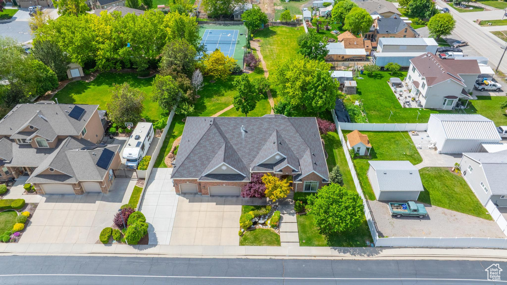 Aerial view of residential area