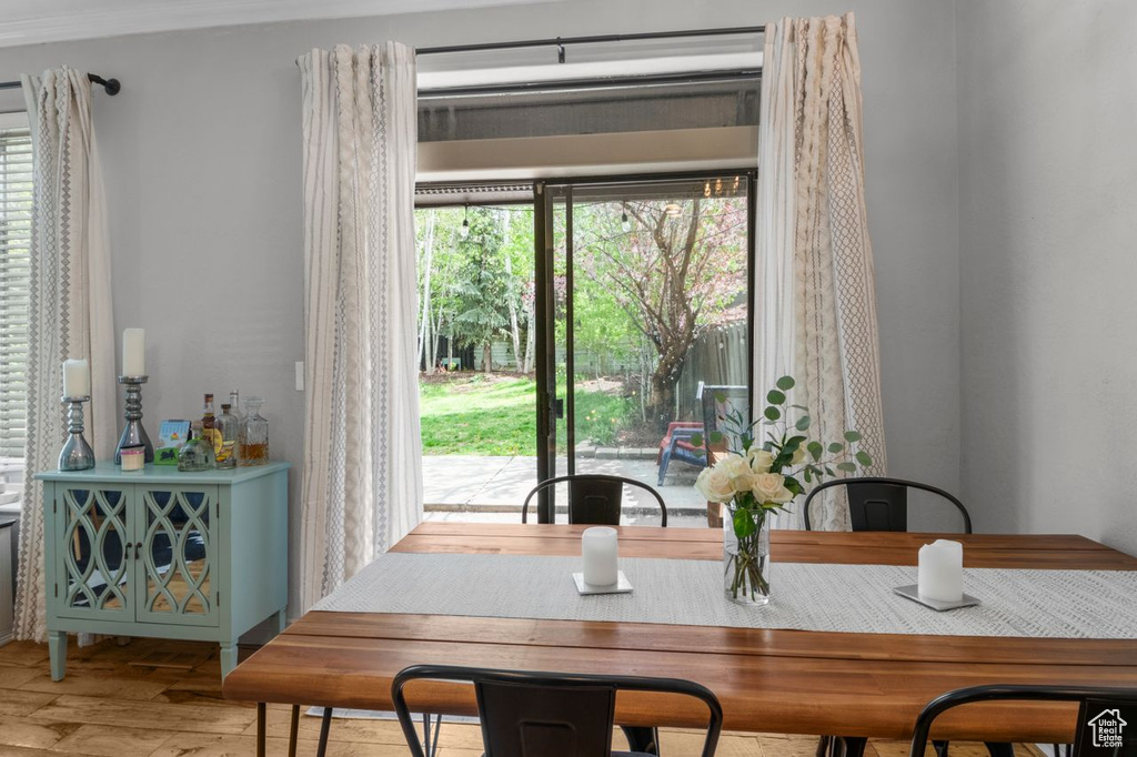 Dining room featuring wood finished floors