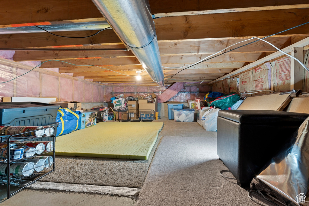 View of unfinished basement