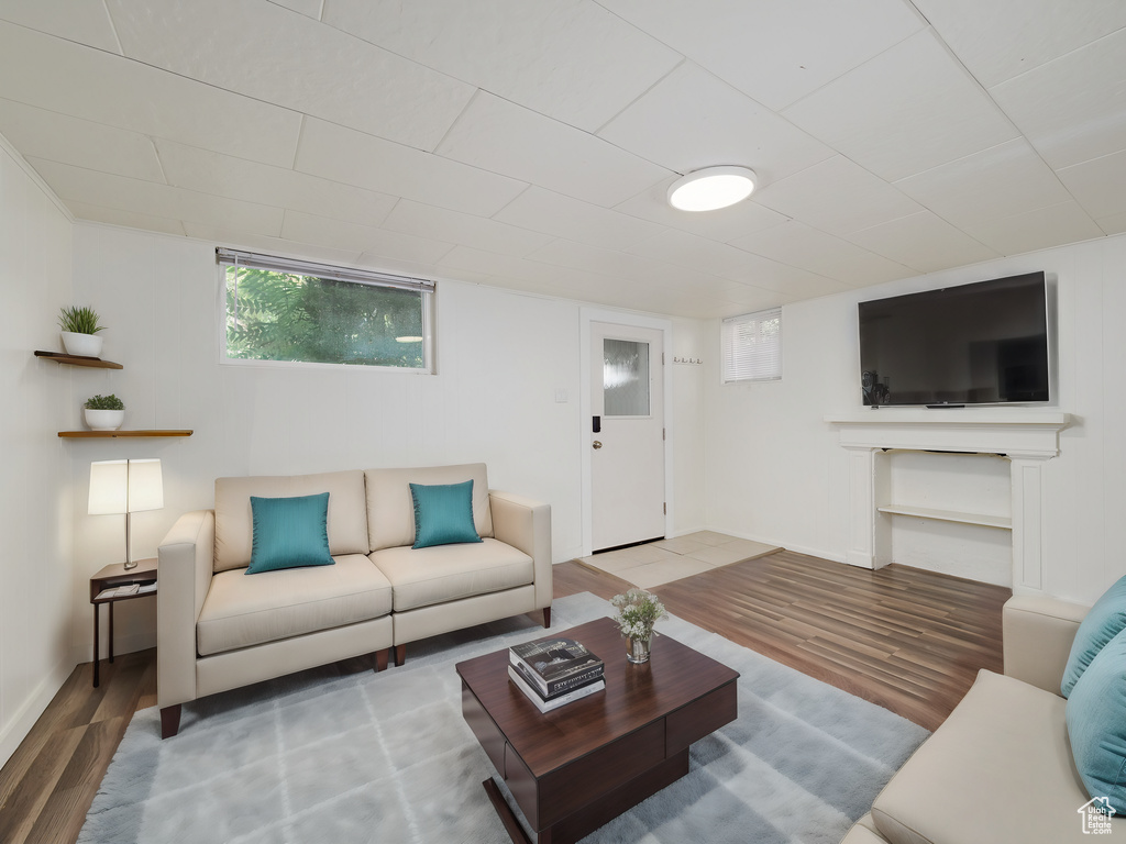 Living area featuring wood finished floors