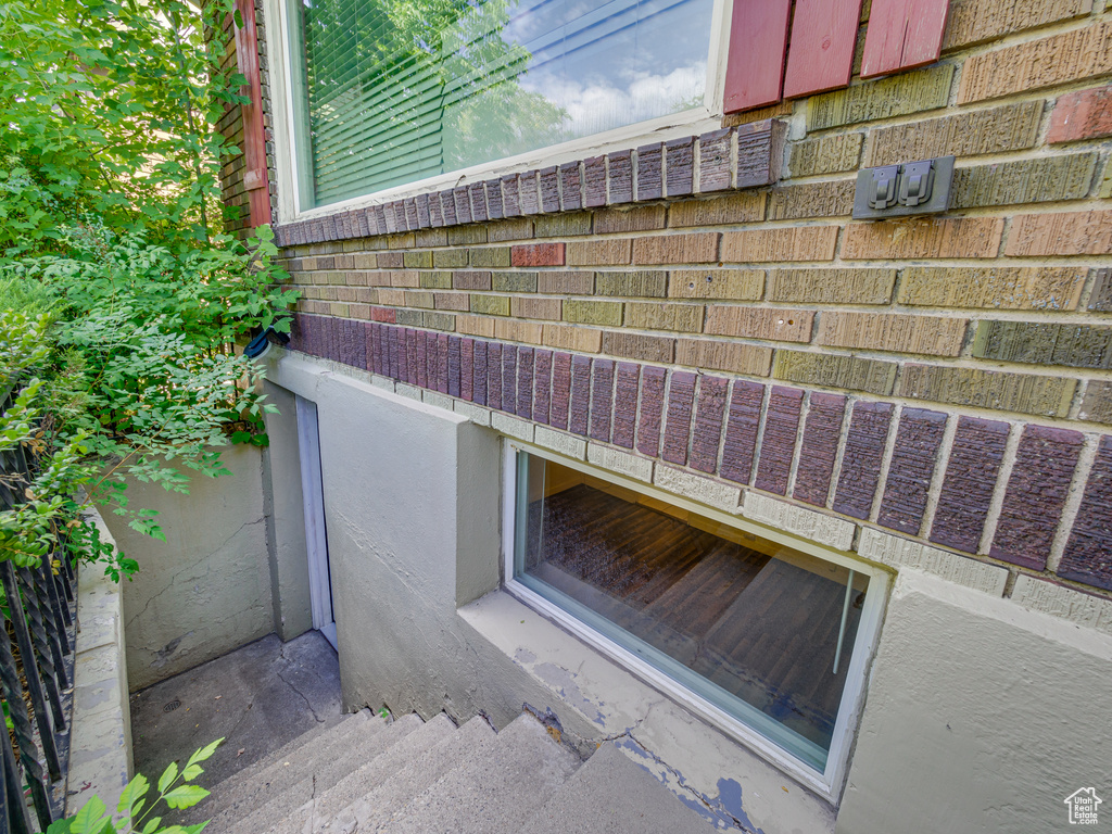 Exterior view of brick siding