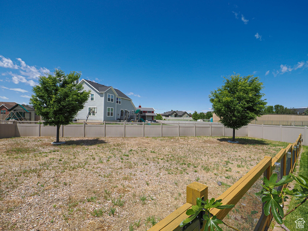 View of yard featuring a residential view