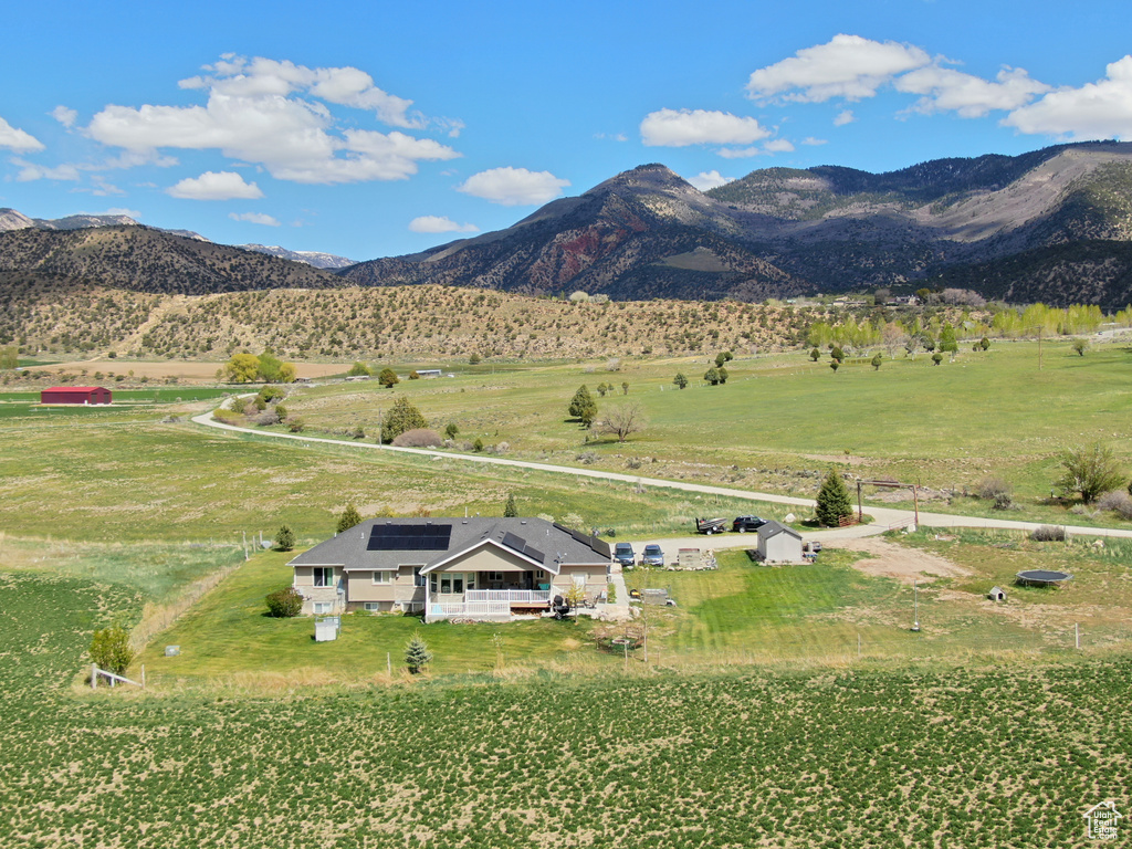 Mountain view with rural landscape