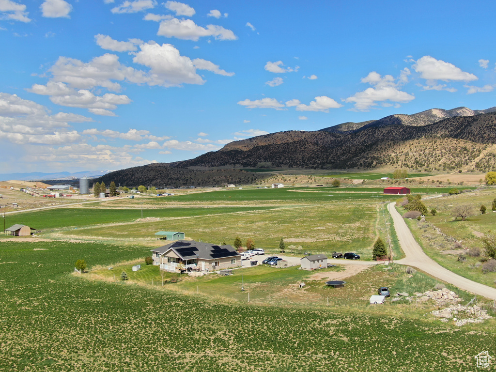 Mountain view with rural landscape
