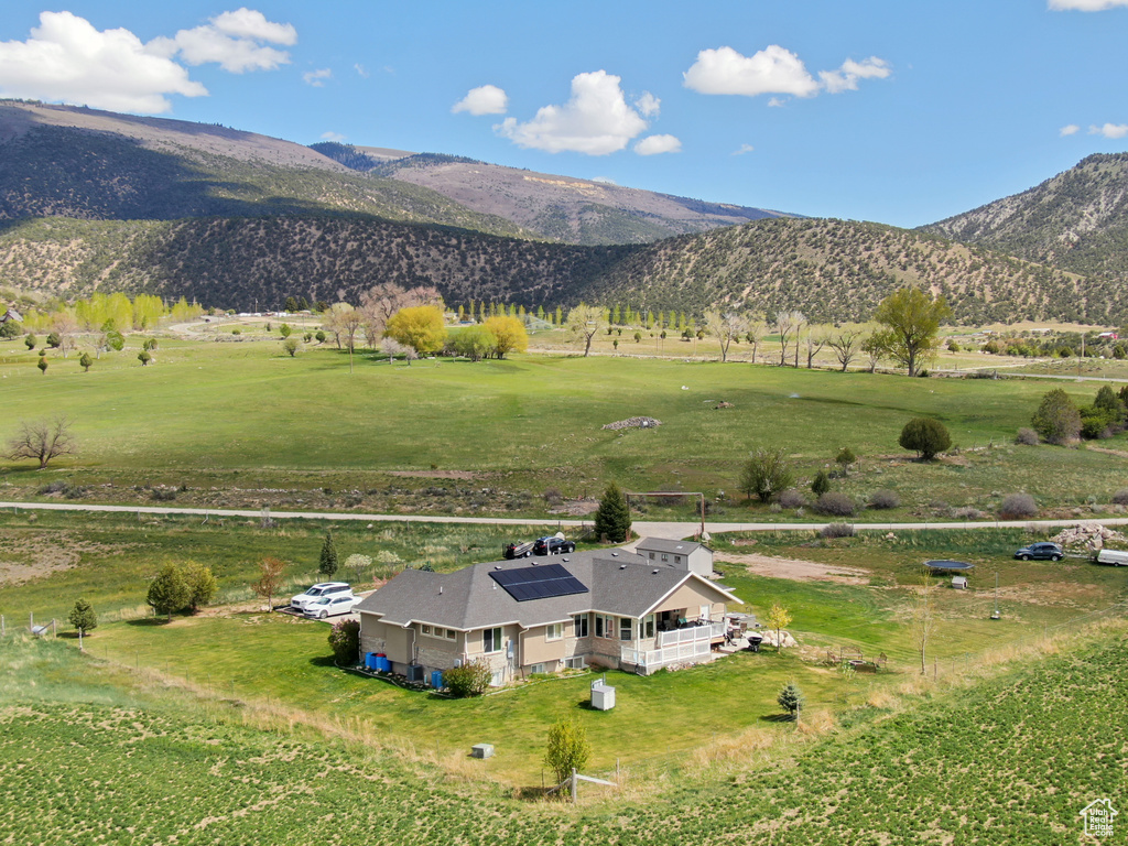 Mountain view with rural landscape