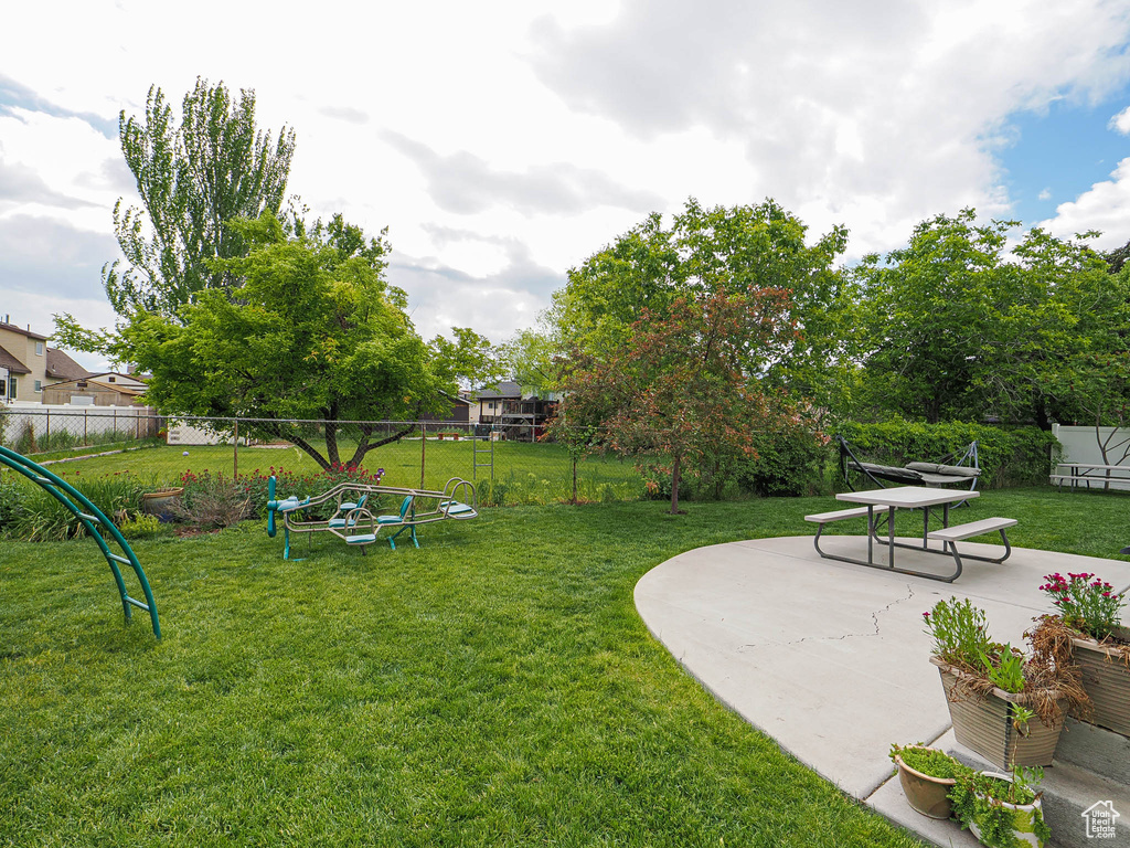 View of yard featuring a patio