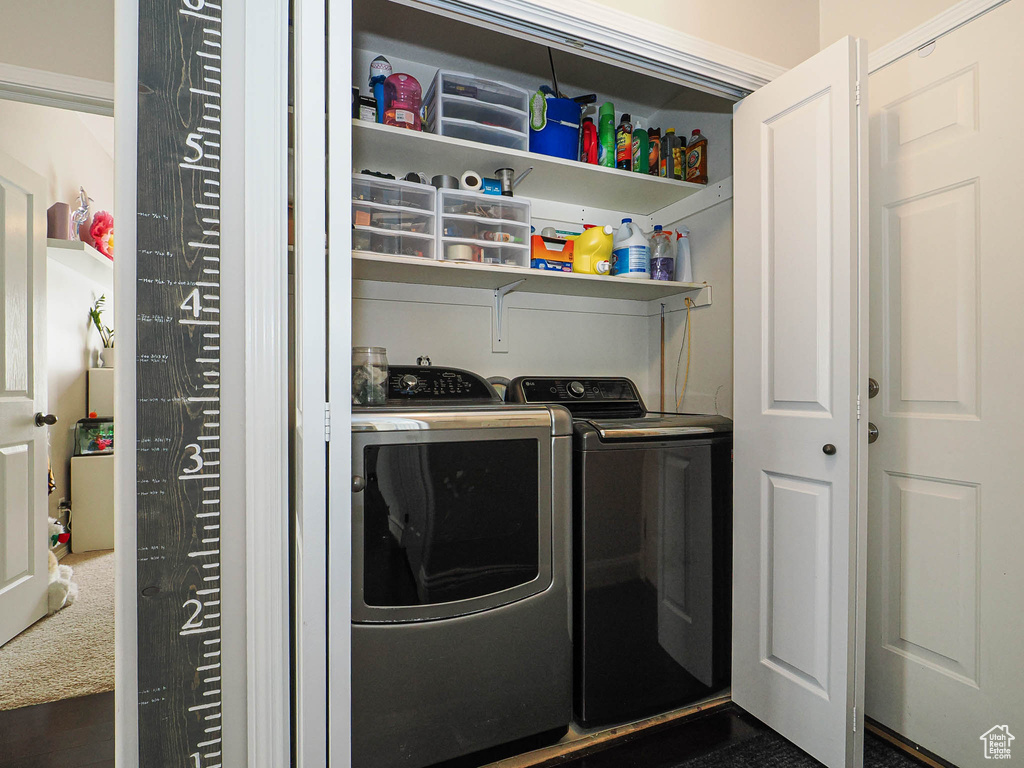 Laundry area featuring washer and dryer