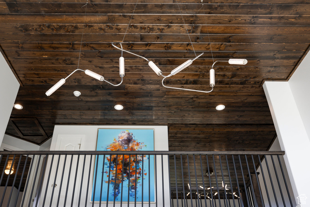 Detailed view of wooden ceiling