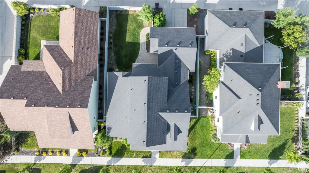 Aerial perspective of suburban area