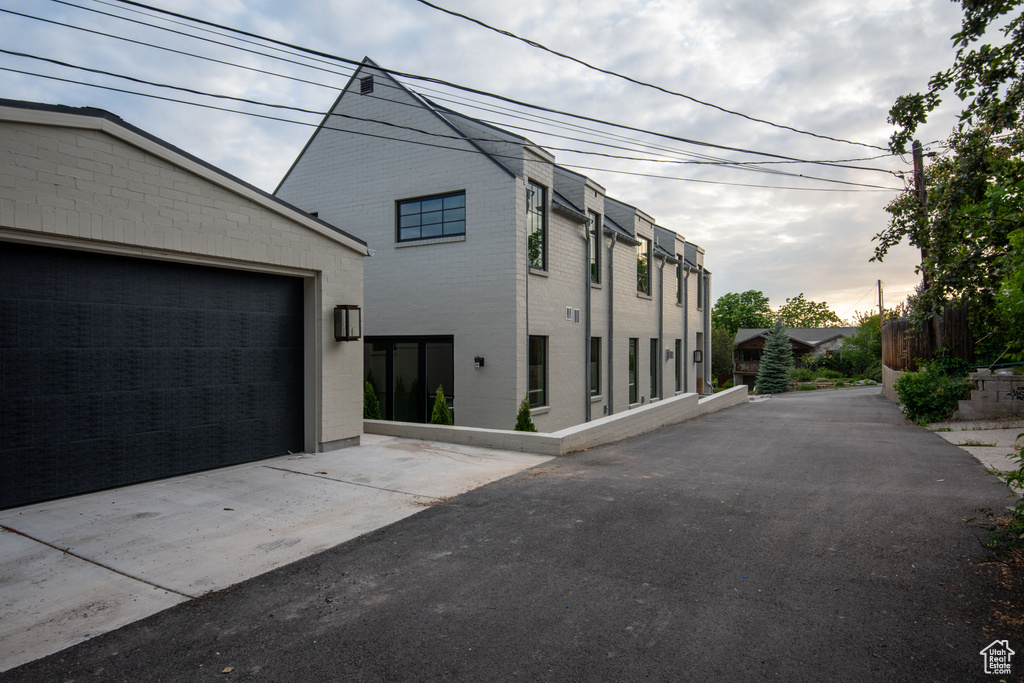 View of asphalt driveway