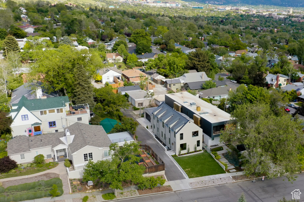 Aerial view of residential area