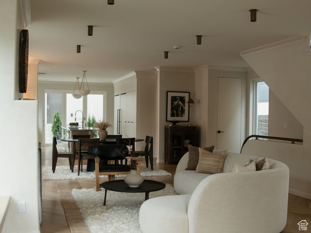 Living area featuring baseboards