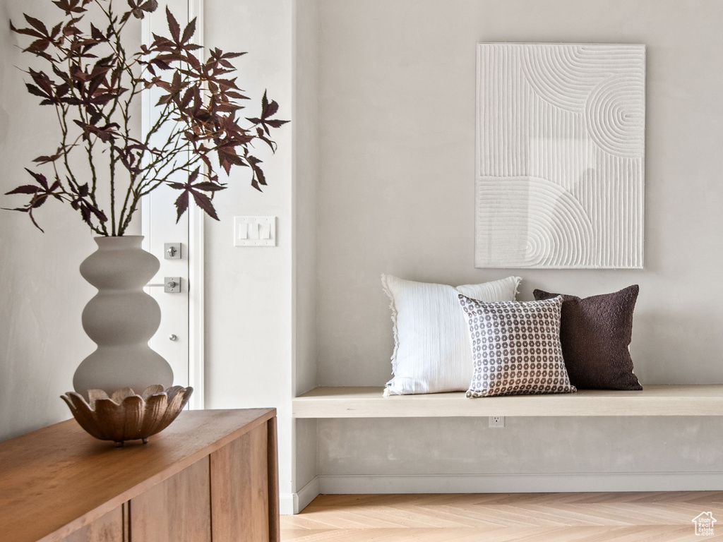 Living area with crown molding