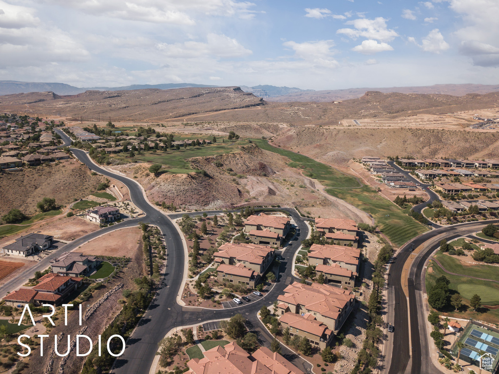Aerial view of property\\\\\\\'s location with mountains and nearby suburban area