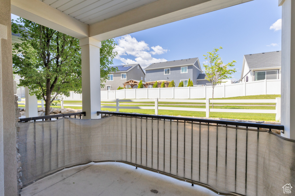 View of patio with a residential view