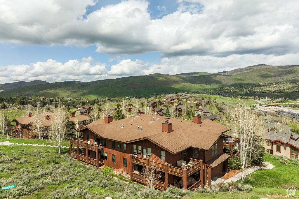 Mountain view featuring nearby suburban area