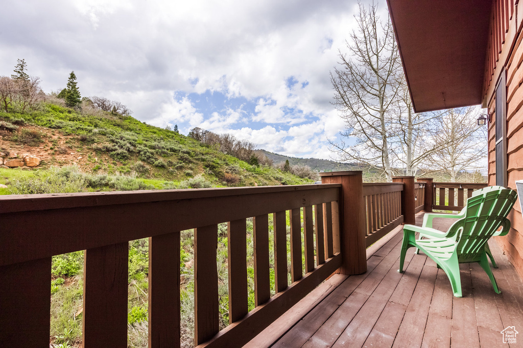 Deck with a mountain view