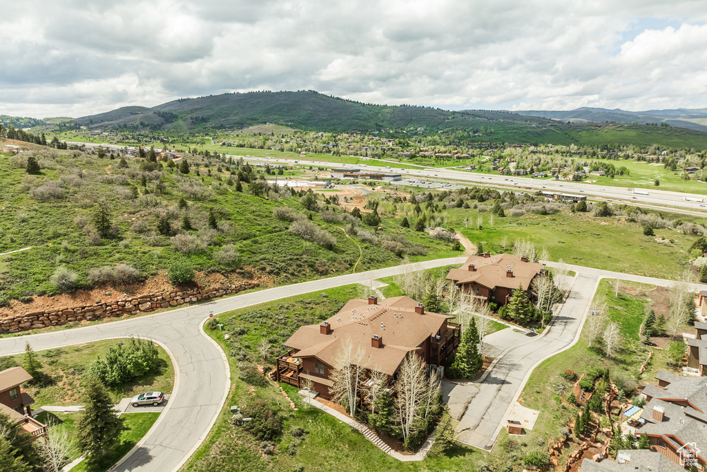 Bird's eye view of a mountain backdrop