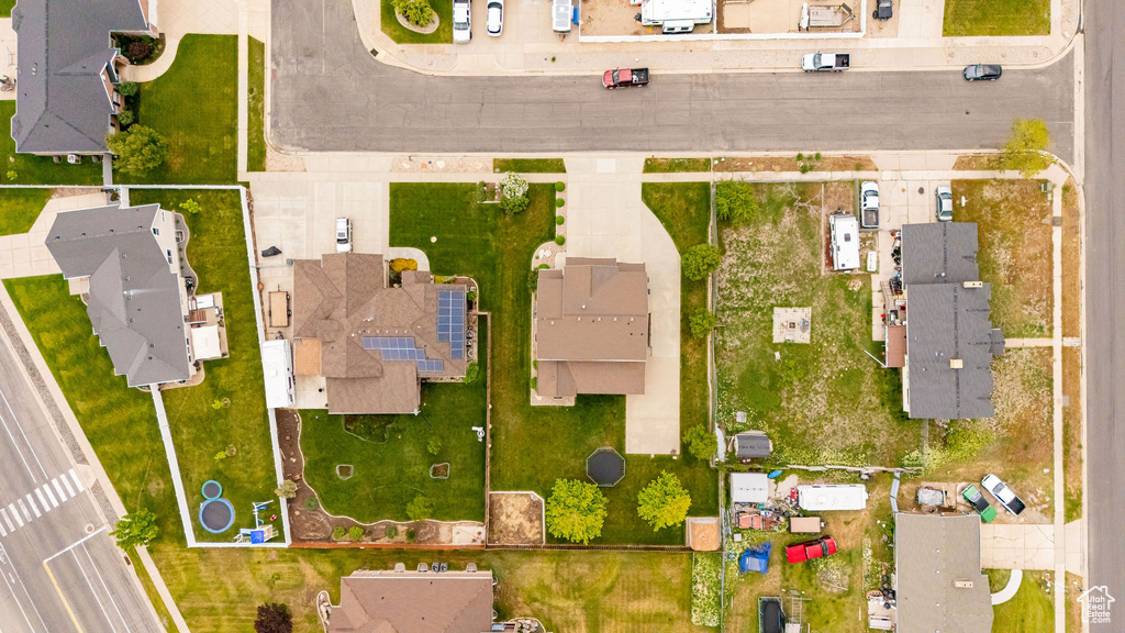 Aerial view of residential area