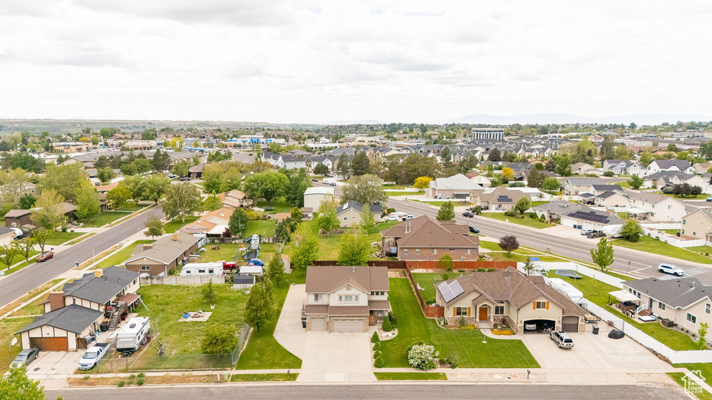 Aerial view of residential area