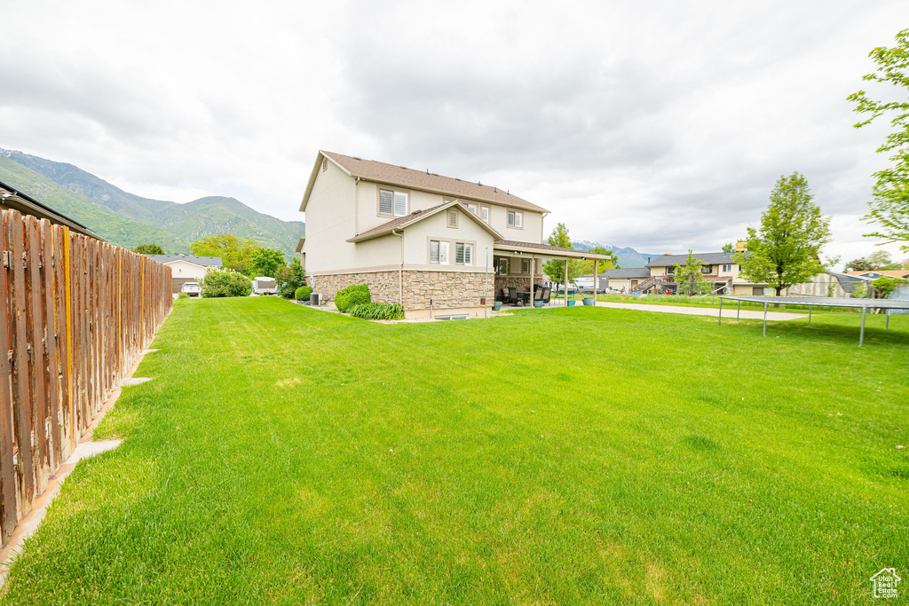 View of yard featuring a mountain view