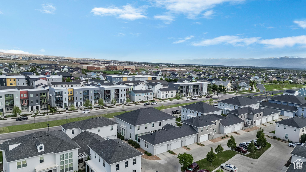 Aerial perspective of suburban area