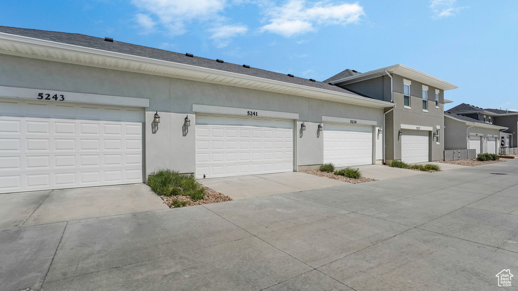 View of property exterior featuring stucco siding