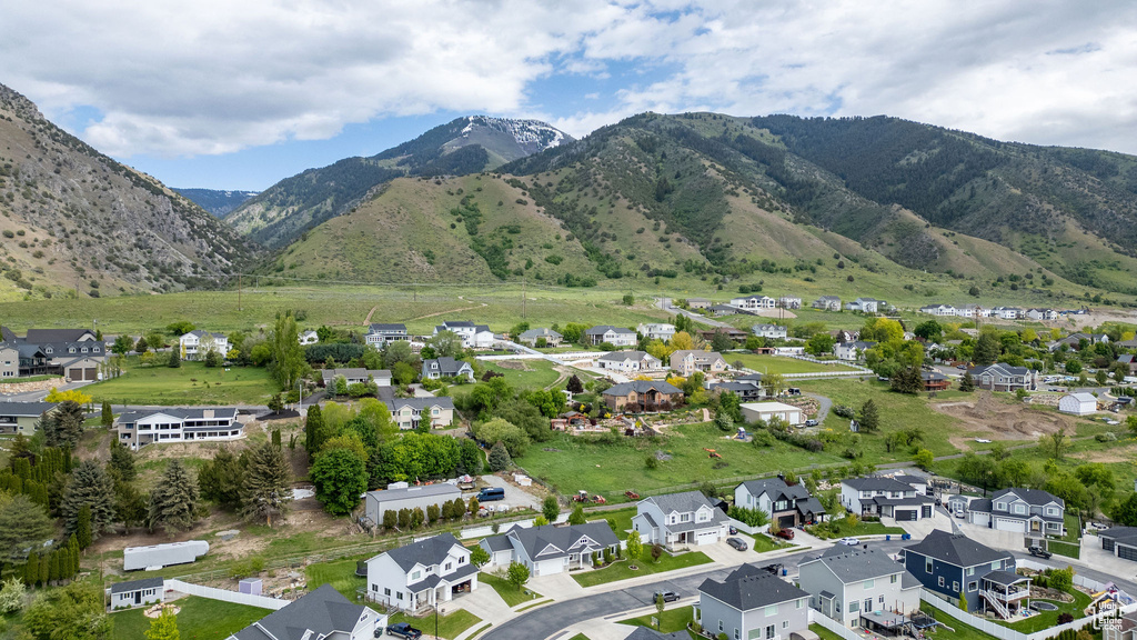 Mountain view with nearby suburban area
