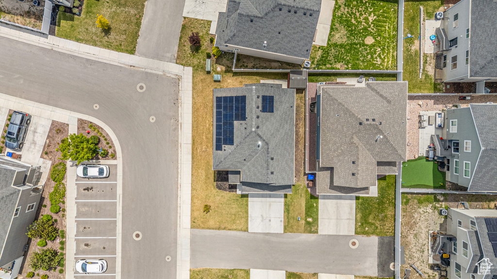Aerial view of residential area