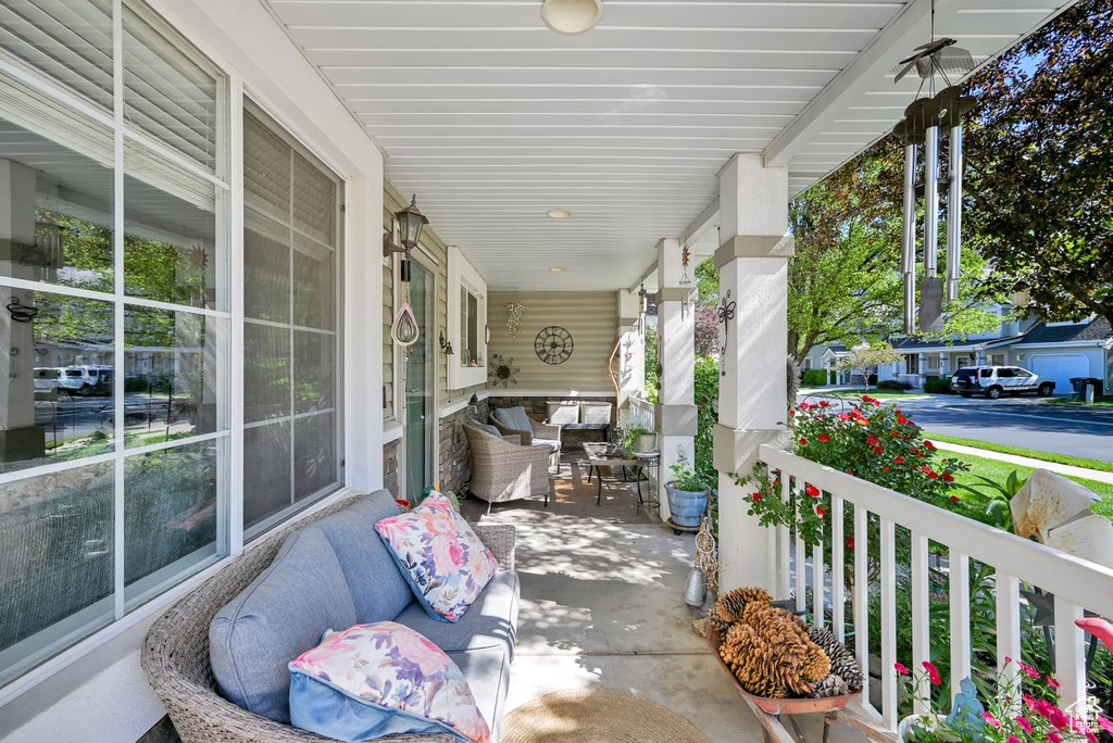 View of covered porch