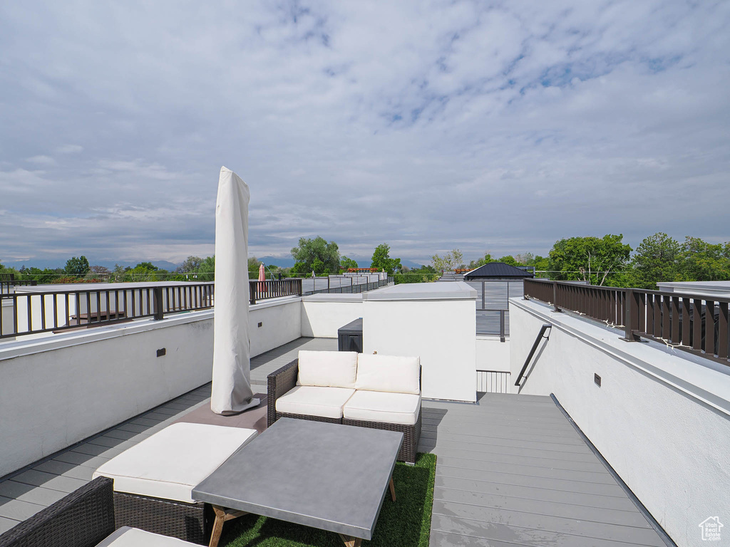 View of patio with an outdoor living space