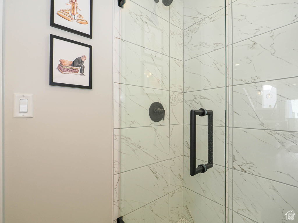 Bathroom featuring a stall shower