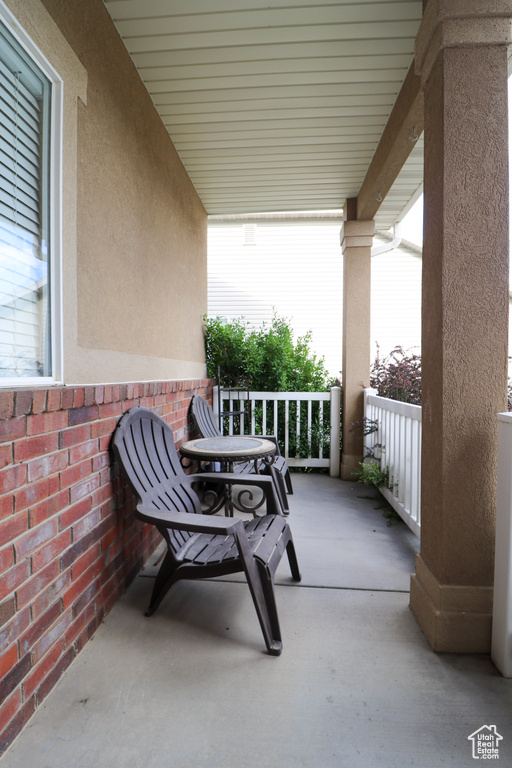 View of covered porch