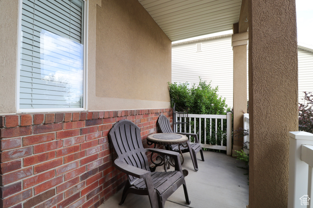 View of covered porch