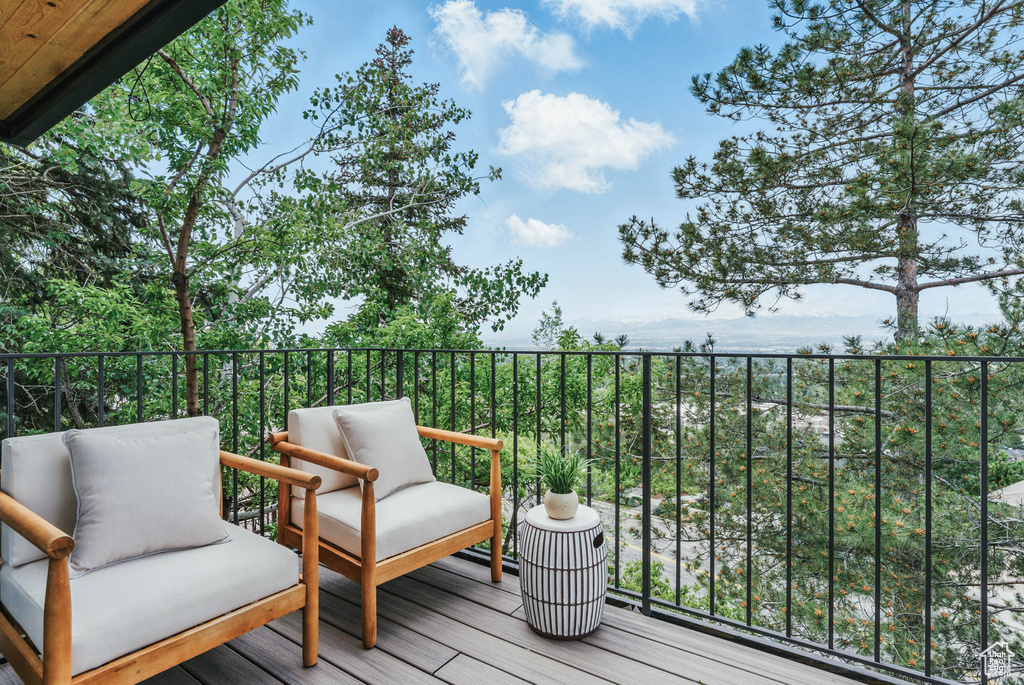 View of wooden deck