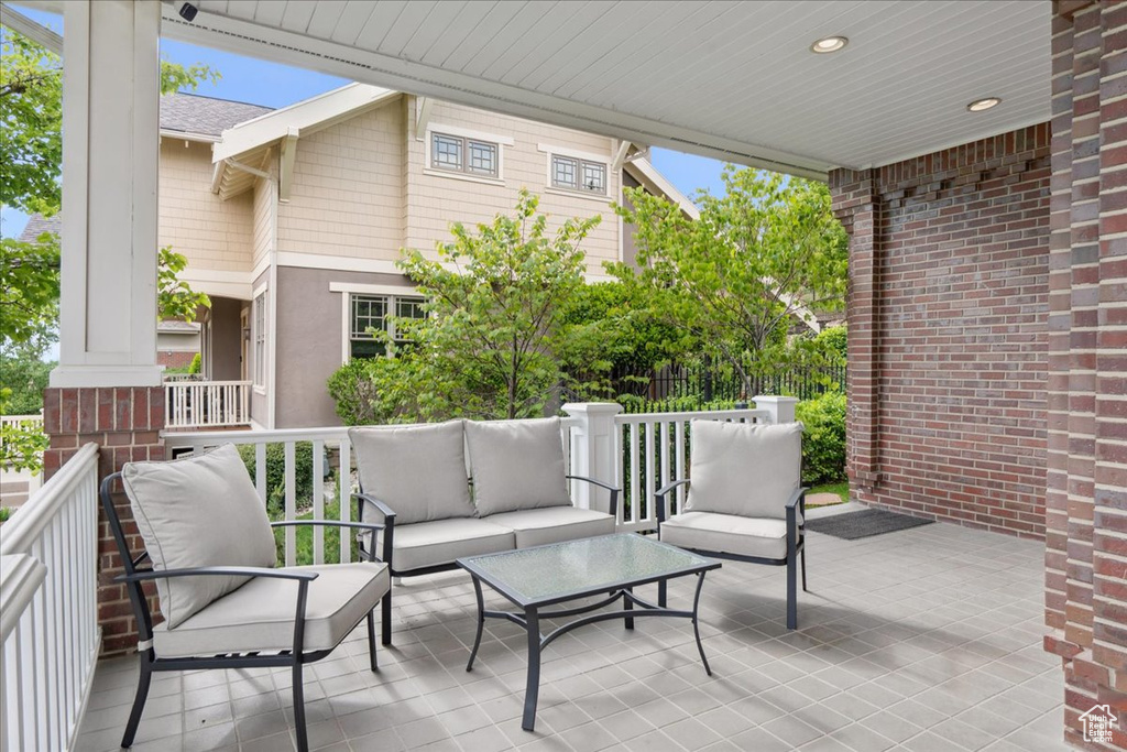 View of patio / terrace featuring an outdoor hangout area