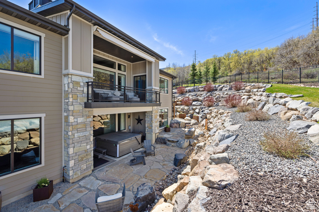 View of patio / terrace featuring a balcony