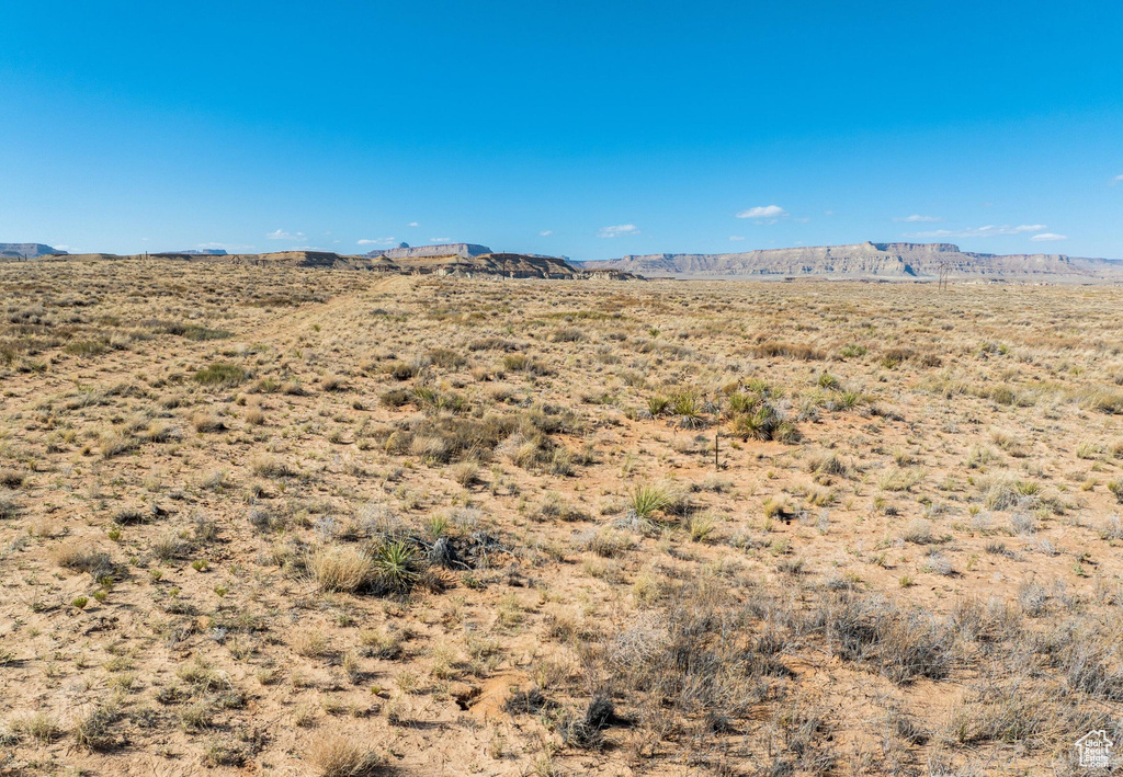 View of mountain background with a desert landscape and rural landscape