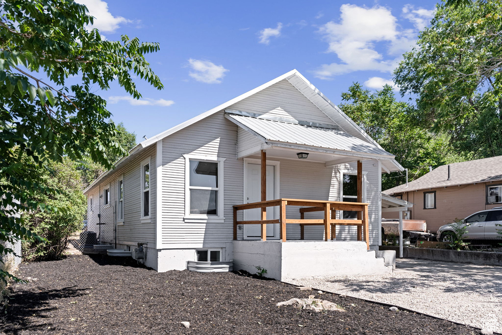 View of front of home with a porch