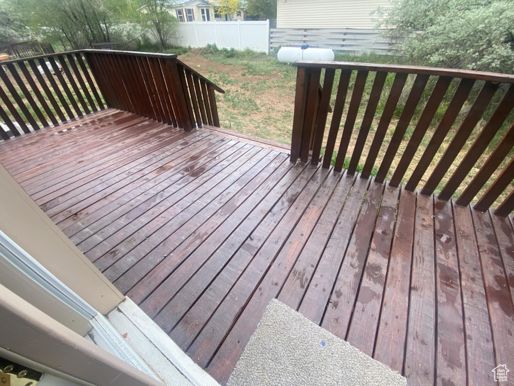 View of wooden deck
