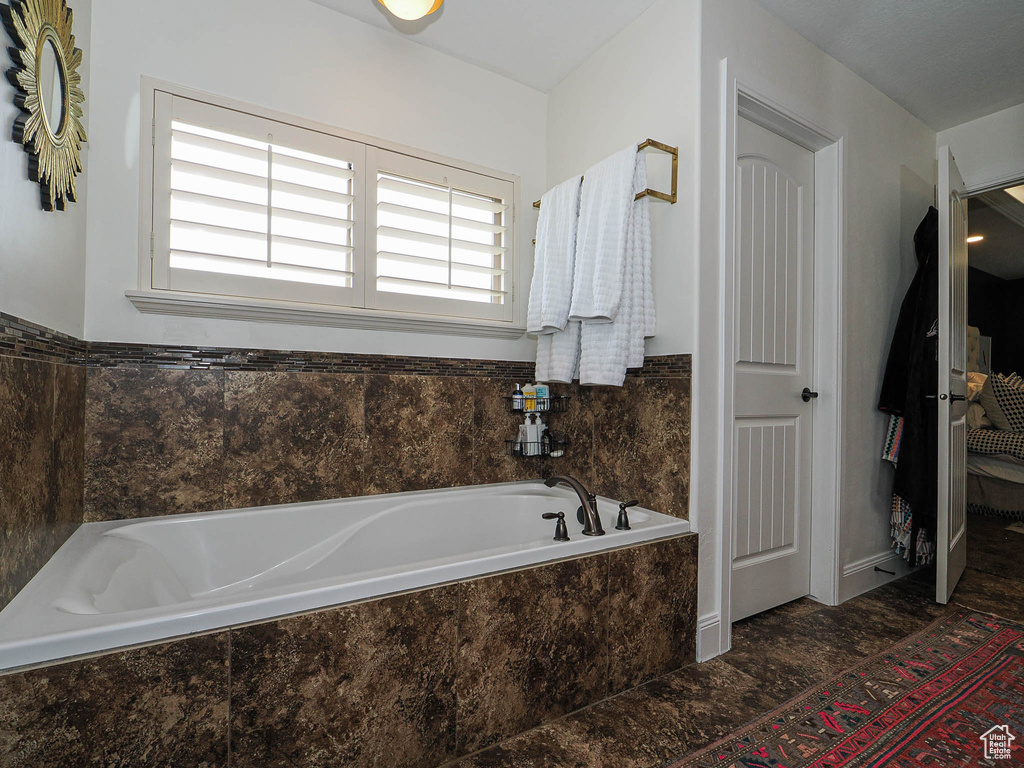 Bathroom featuring a garden tub