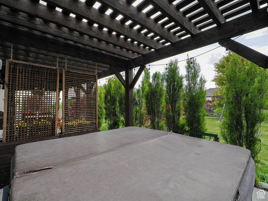 View of patio featuring a pergola