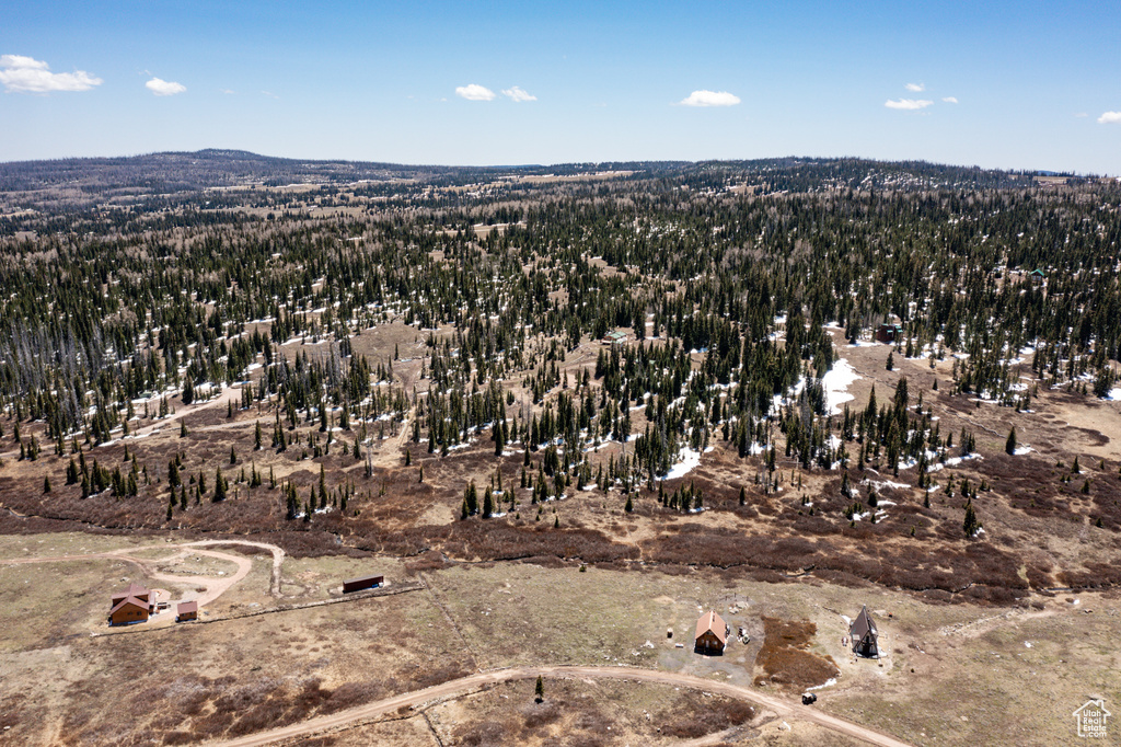 Aerial view of property\'s location featuring a forest